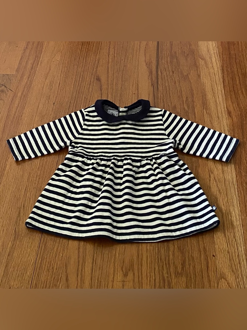 Petit Bateau Striped Cotton Long-Sleeve Dress